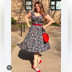 Pinup Couture Heidi Fan Fit And Flare Dress